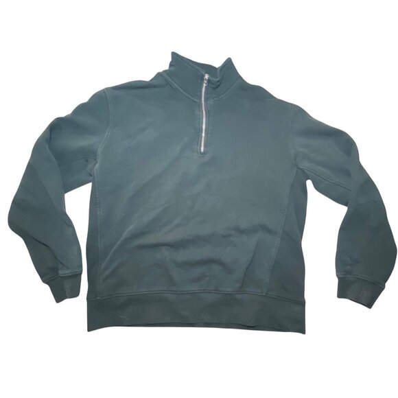Zara Other - Zara Green Quarter-Zip Pullover Sweatshirt M Cotton Casual Comfort Cozy Style